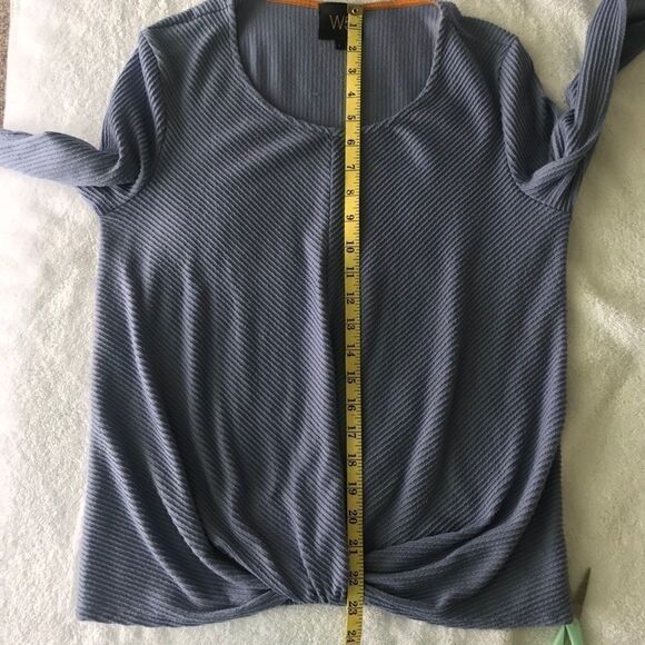 Anthro W5 Periwinkle Blue Twist Front Top Size L - Picture 6 of 9